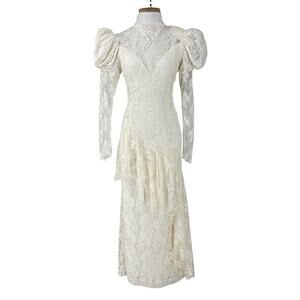 Vintage Susan Lanes Country Elegance Wedding Dress Small Cottagecore Renaissance